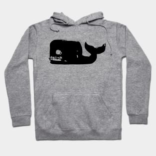 Whale Doodle Black Hoodie